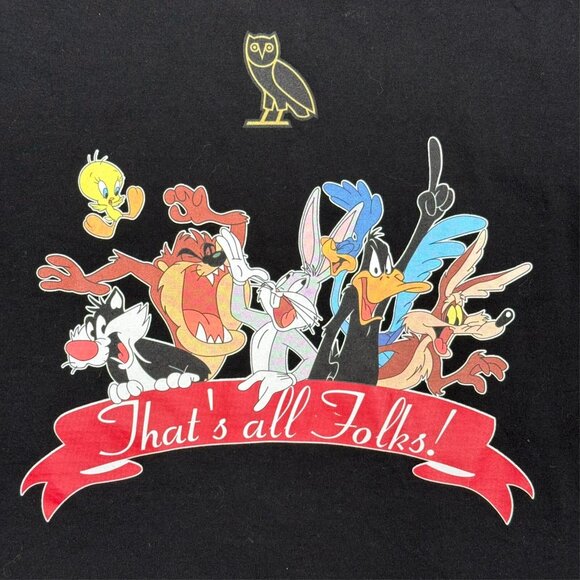 Rare OvO x Looney Tunes Long Sleeve Shirt Black Drake Octbers Very Own Medium - Picture 4 of 7